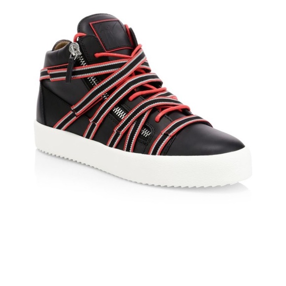 giuseppe zanotti NIB red/blk multi strap midtops - Picture 4 of 13